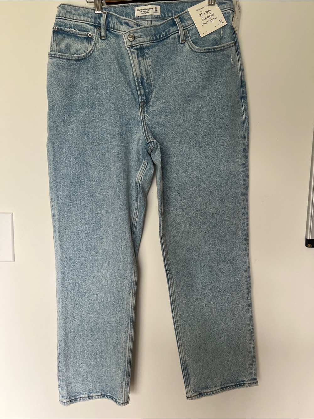 Abercrombie & Fitch Light Blue High Rise Straight Jeans